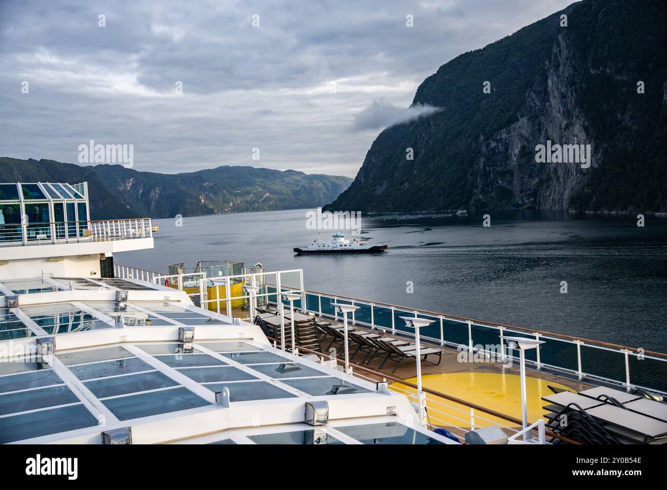 Bergen, Norvège - 23 juillet 2024 : le navire de croisière italien Diadema en croisière nord-européenne vers les fjords norvégiens Banque D'Images