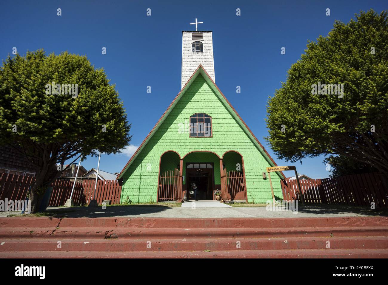 Iglesia de San Judas Tadeo, Curaco de Velez, Region de Los Lagos, isla de Quinchao, archipielago de Chiloe, provincia de Chiloe, region de Los Lagos, Banque D'Images