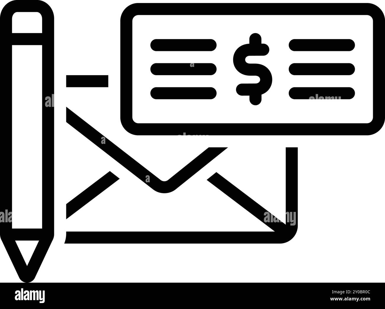 Icône pour chèque de paie, chèque Illustration de Vecteur