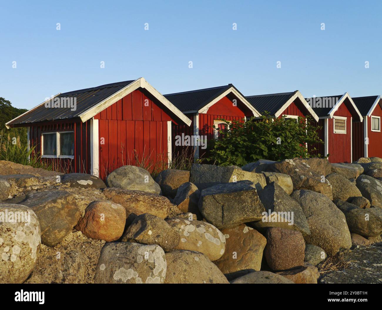 Cabanes de pêche à Kivik Banque D'Images