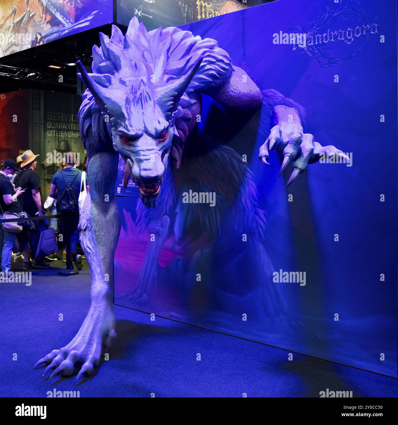 Stand de Mandragora, un jeu d'univers sombre et pittoresque, foire commerciale Gamescom, le plus grand salon professionnel du monde pour les jeux informatiques et co Banque D'Images