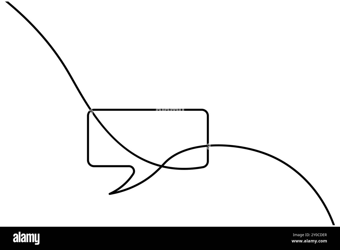 Forme de bulle de parole dessin continu d'une ligne de l'icône de vecteur de contour isolé Illustration de Vecteur