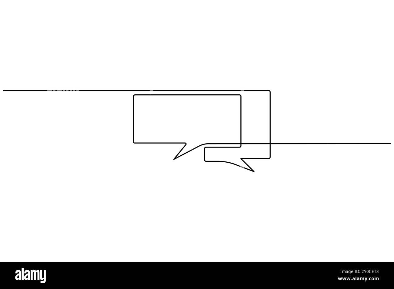 Forme de bulle de parole dessin continu d'une ligne de l'icône de vecteur de contour isolé Illustration de Vecteur