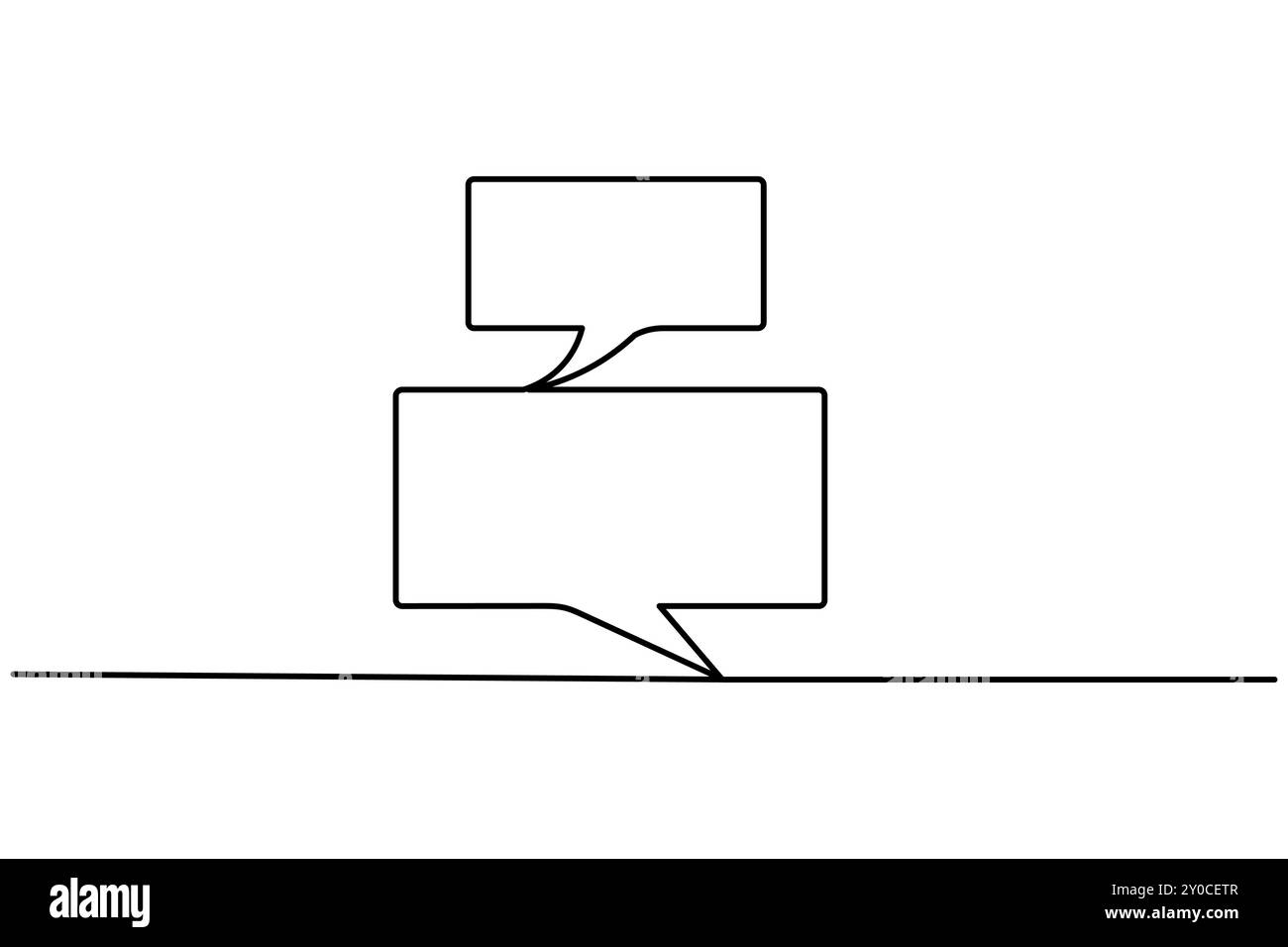 Forme de bulle de parole dessin continu d'une ligne de l'icône de vecteur de contour isolé Illustration de Vecteur