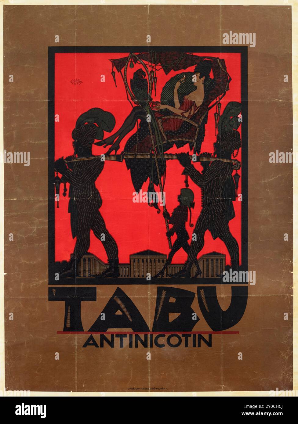 Julius Klinger (graphiste autrichien 1876-1942) - Tabu Antinicotin. Affiche sur le tabac, 1919 - publicité sur papier à cigarette, 1919 Banque D'Images