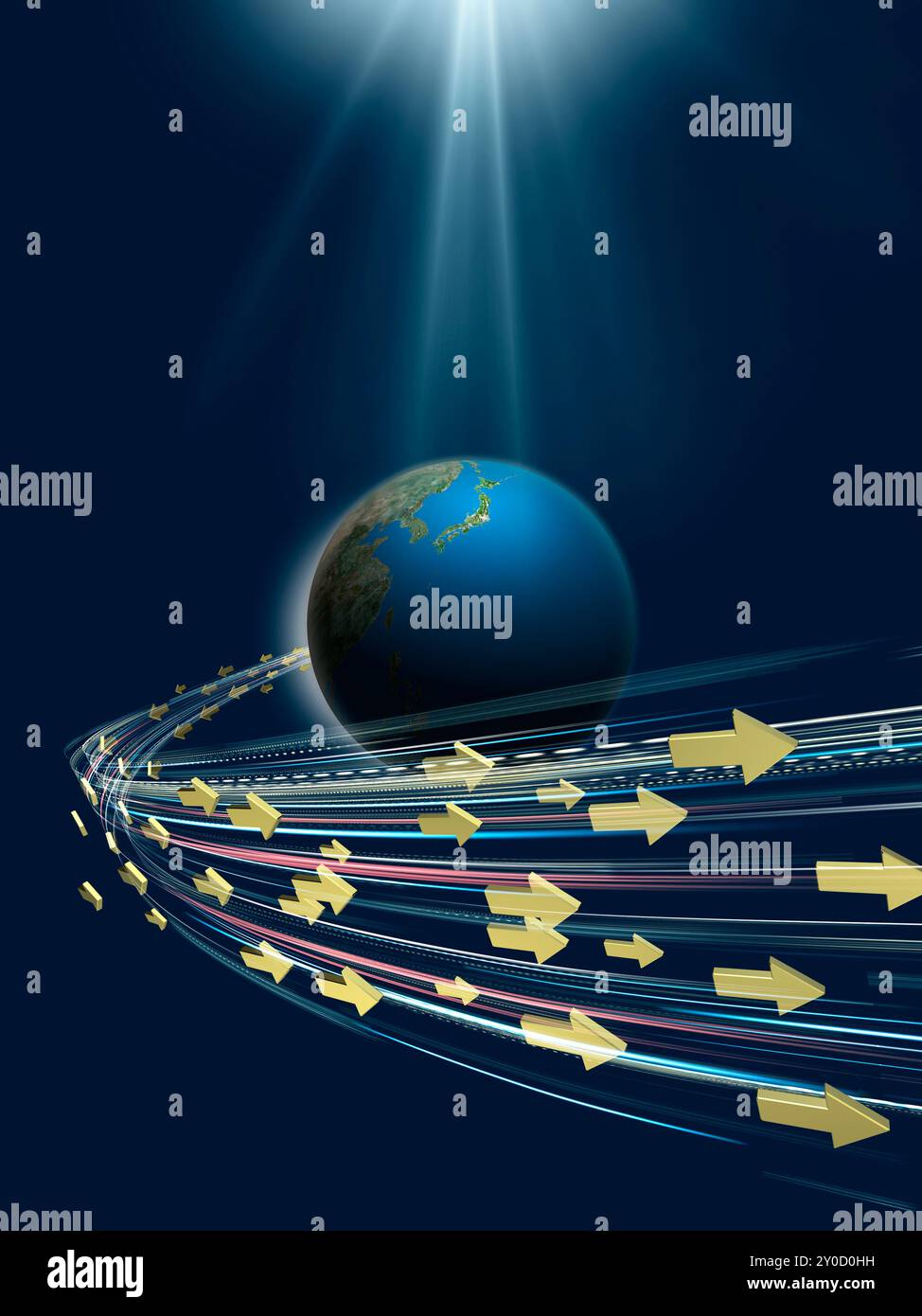 Un groupe de flèches sautent hors de la terre Banque D'Images