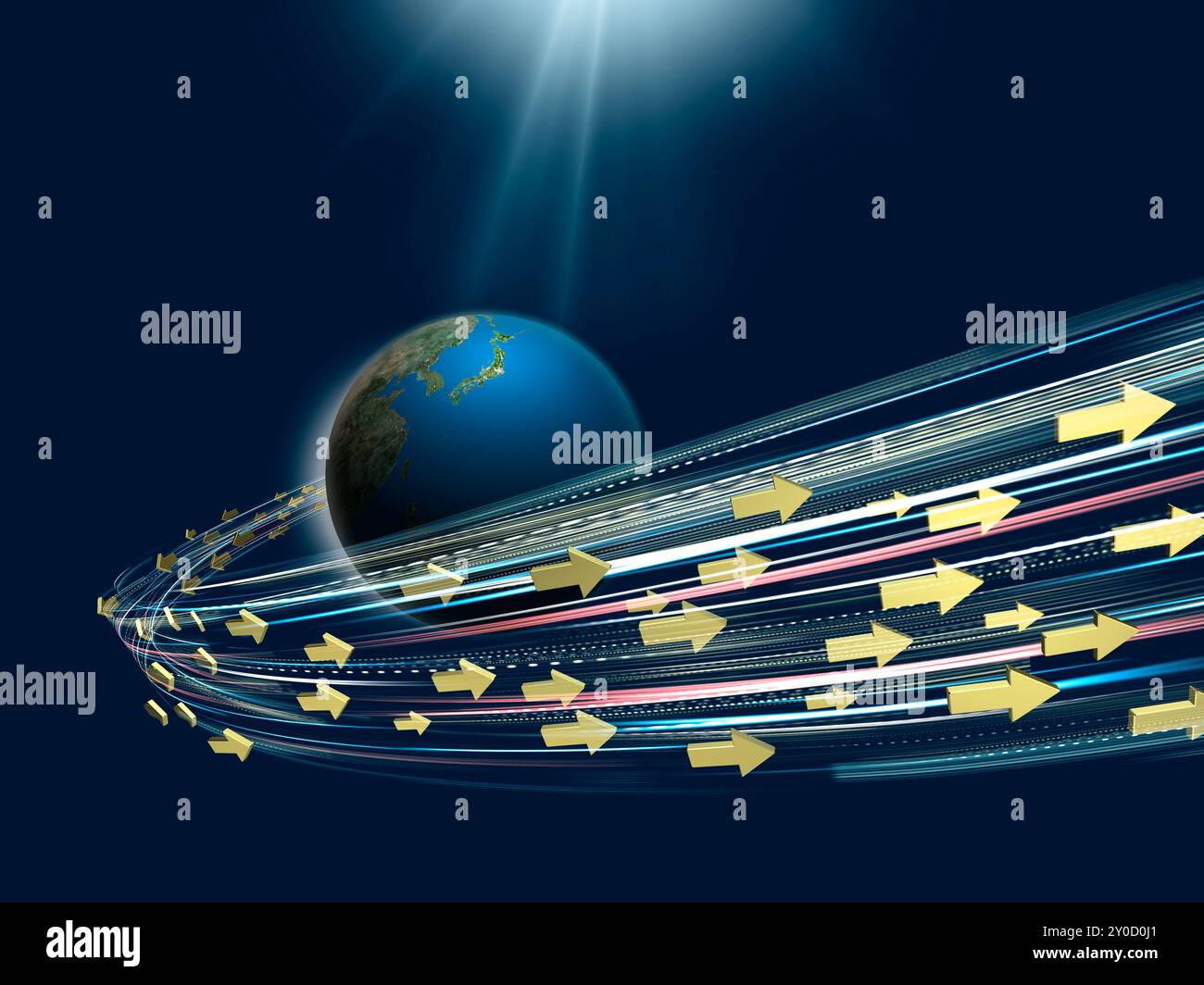 Un groupe de flèches sautent hors de la terre Banque D'Images
