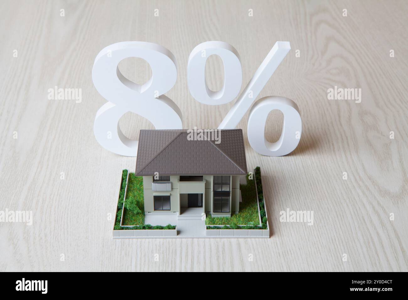 Taux de taxe à la consommation de 8% et modèles de maison Banque D'Images