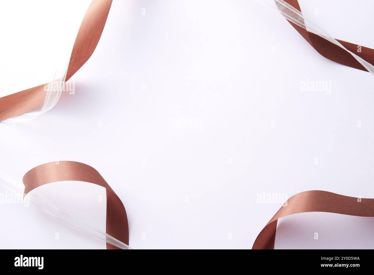 Ruban marron dans les quatre coins de l'écran Banque D'Images