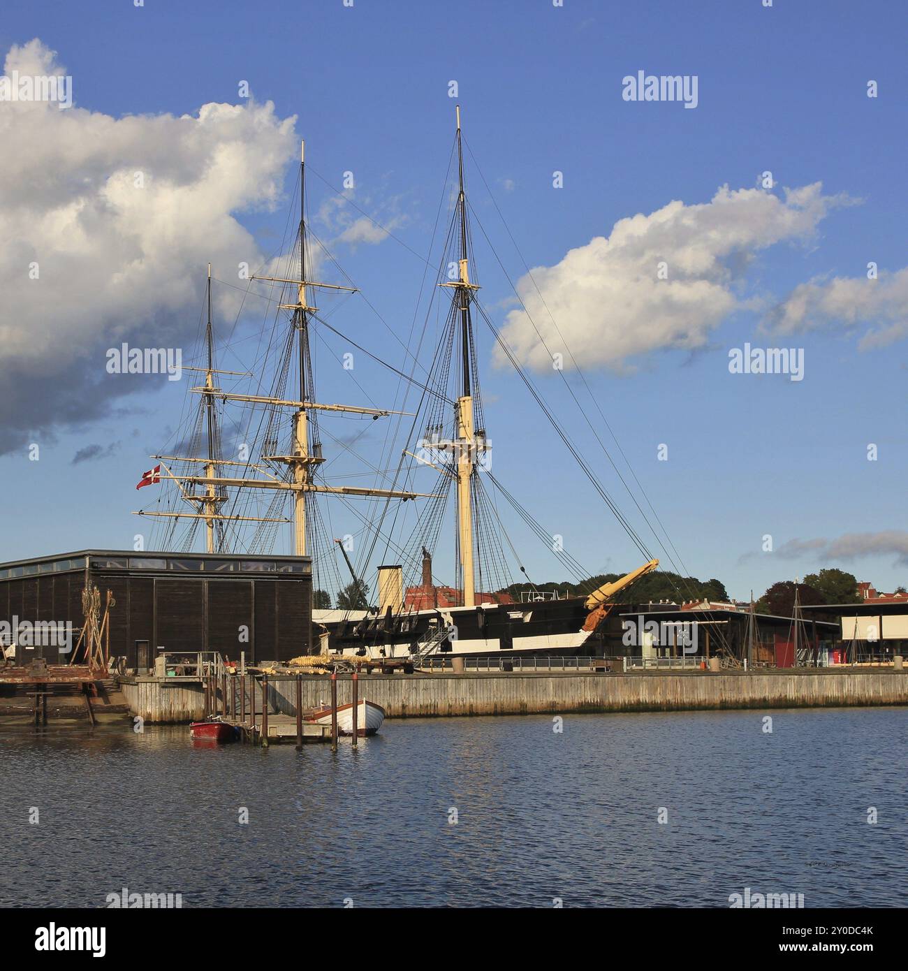 Fregatten Jylland. Célèbre vieux voilier situé à Ebelstoft, Danemark, Europe Banque D'Images