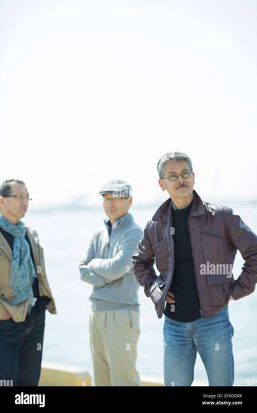 Un homme âgé souriant Banque D'Images