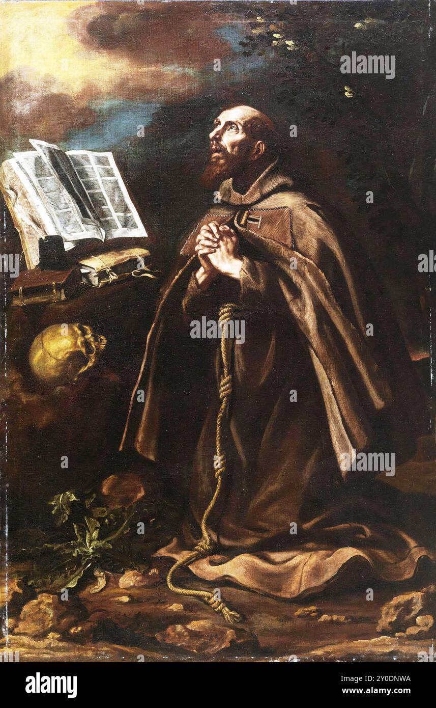 Peinture de Saint Pierre de Alcántara par Luis Tristán Banque D'Images