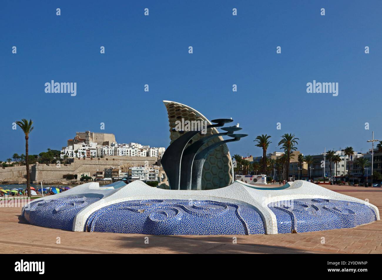 Œuvres d'art à côté de la plage, Peniscola Banque D'Images