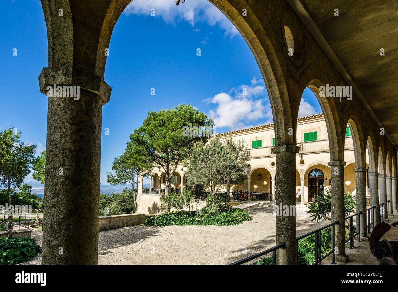 Sanctuaire de Cura, au sommet de la montagne de Randa, Algaida, Majorque, îles baléares, espagne, europe Banque D'Images