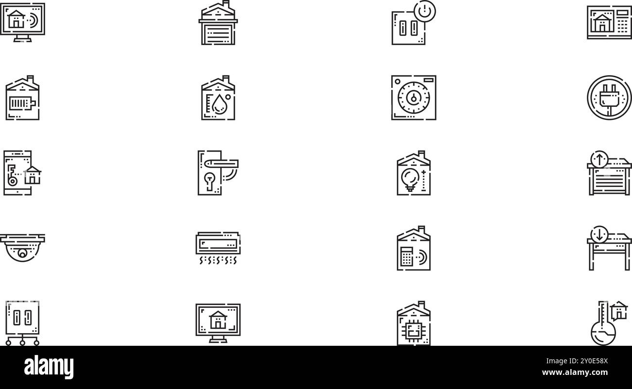 Icônes d'automotion de maison Collection d'icônes vectorielles de haute qualité avec trait modifiable. Idéal pour les projets professionnels et créatifs. Illustration de Vecteur