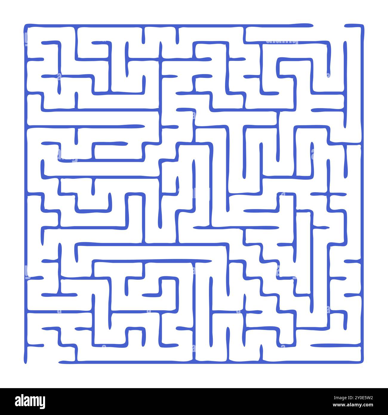 Elément de dessin en forme de labyrinthe. Il y a une entrée et une sortie et un chemin correct, mais beaucoup de chemins mènent à des impasses Illustration de Vecteur