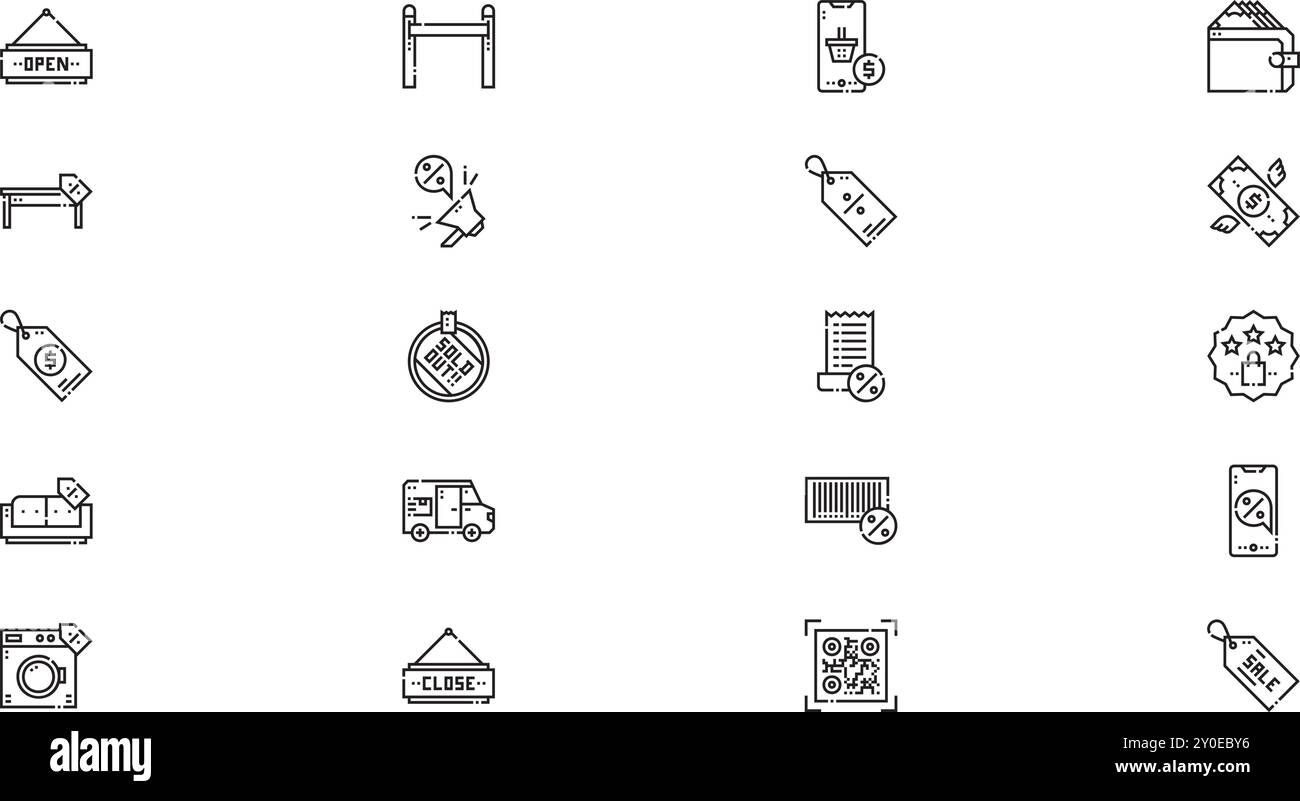 Black friday Icons Collection d'icônes vectorielles de haute qualité avec Stroke modifiable. Idéal pour les projets professionnels et créatifs. Illustration de Vecteur