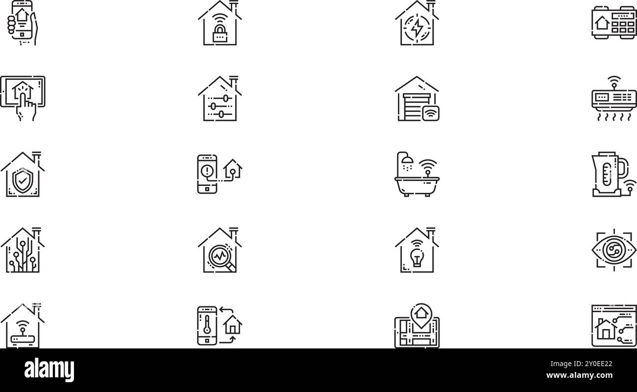 Icônes SmartHome Collection d'icônes vectorielles de haute qualité avec contour modifiable. Idéal pour les projets professionnels et créatifs. Illustration de Vecteur
