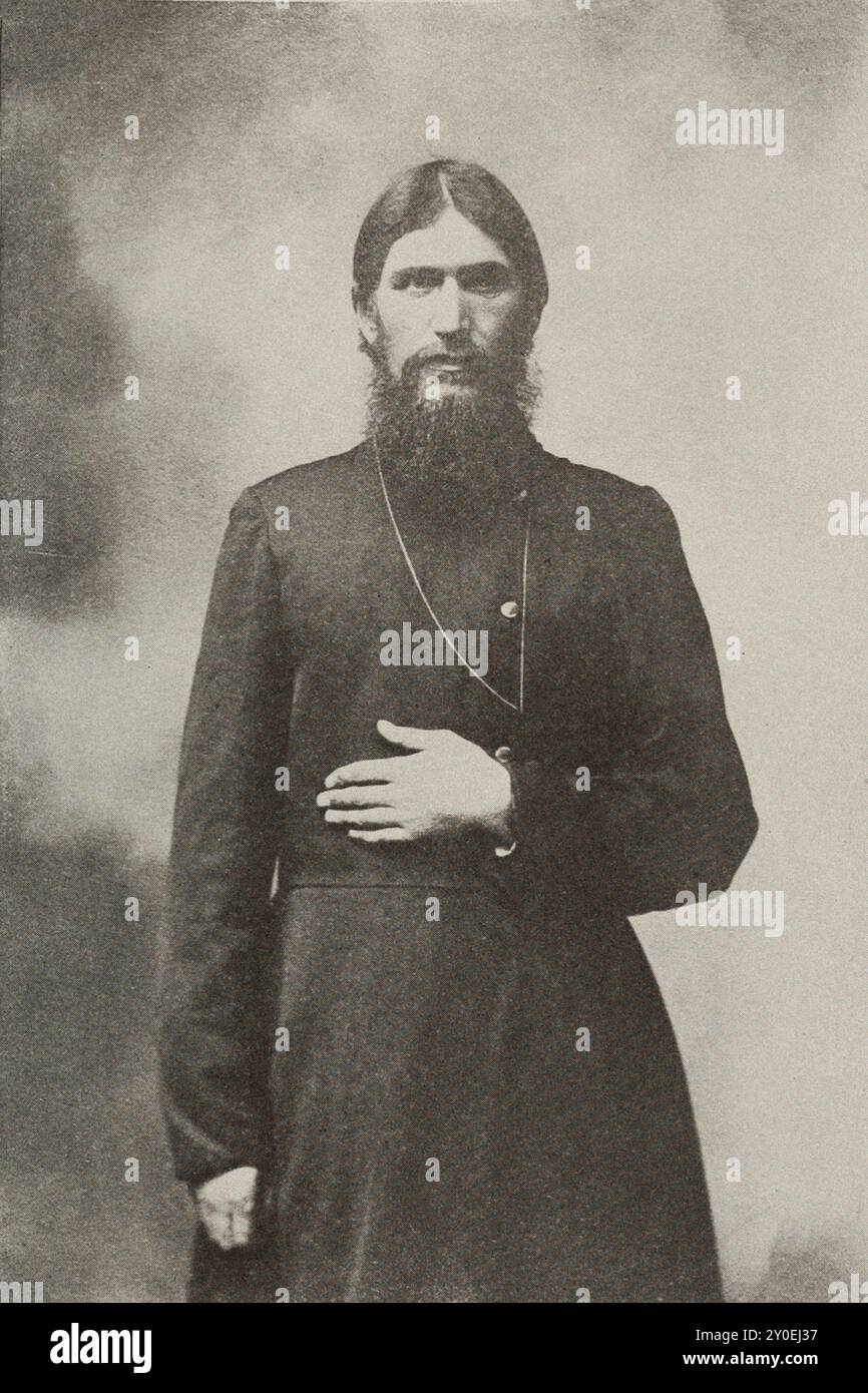 Gregory Rasputin. Empire russe. Années 1900 Grigori Iefimovitch Raspoutine (1869-1916) était un mystique russe et guérisseur de foi. Il est surtout connu pour s'être lié d'amitié avec la famille impériale de Nicolas II, le dernier empereur de Russie, grâce auquel il a acquis une influence considérable dans les dernières années de l'Empire russe. Banque D'Images