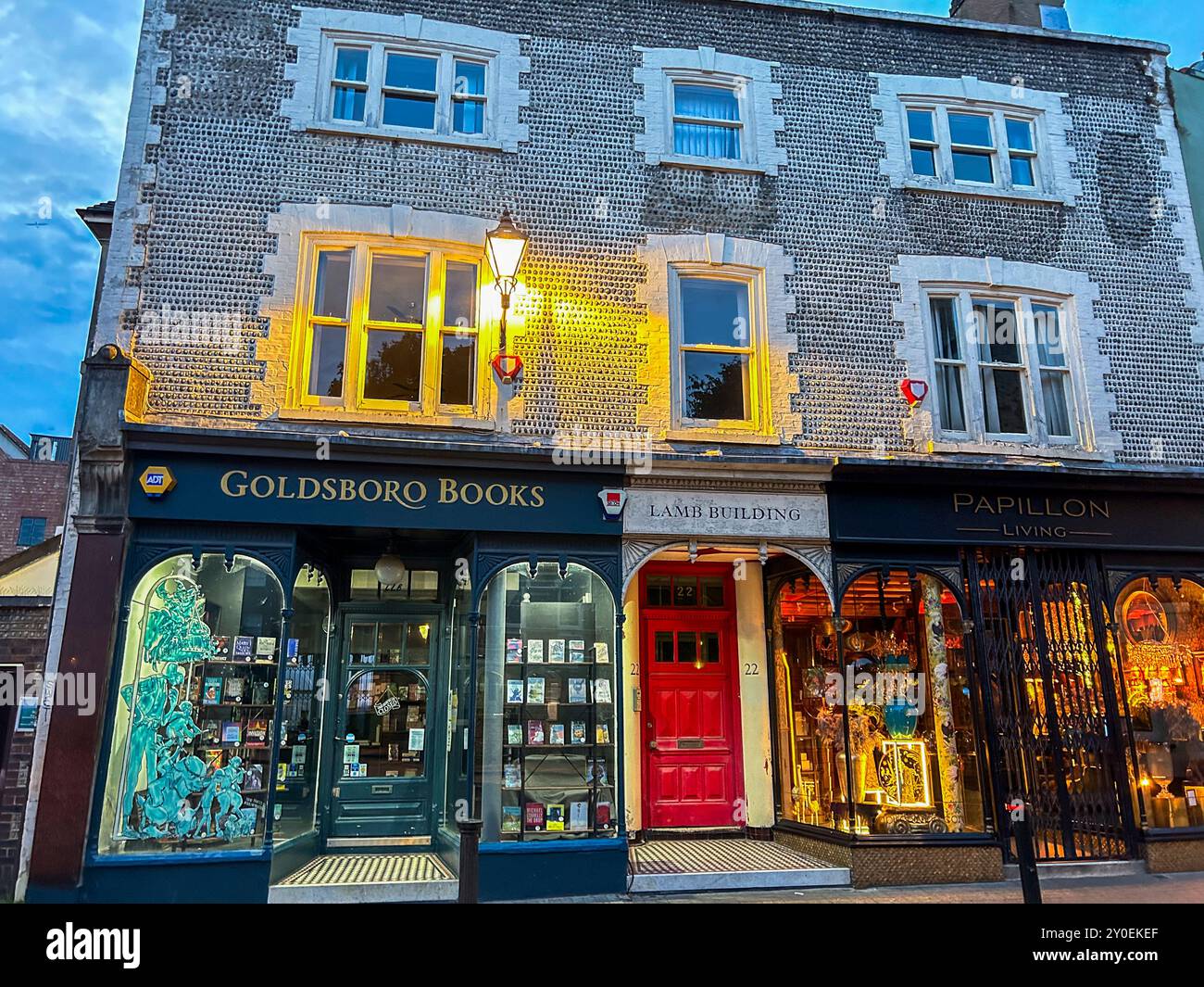 Brighton, Grande-Bretagne, Old Bookstore face, Old Town Center, 'Goldsboro Books', façades du magasin, la nuit à l'extérieur du bâtiment Banque D'Images