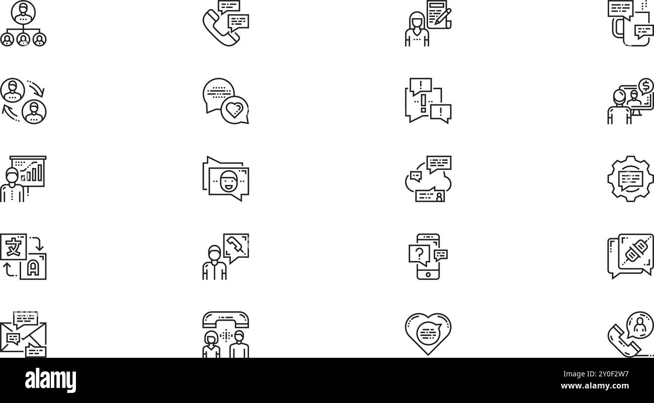 Icônes de discussion Collection d'icônes vectorielles de haute qualité avec contour modifiable. Idéal pour les projets professionnels et créatifs. Illustration de Vecteur