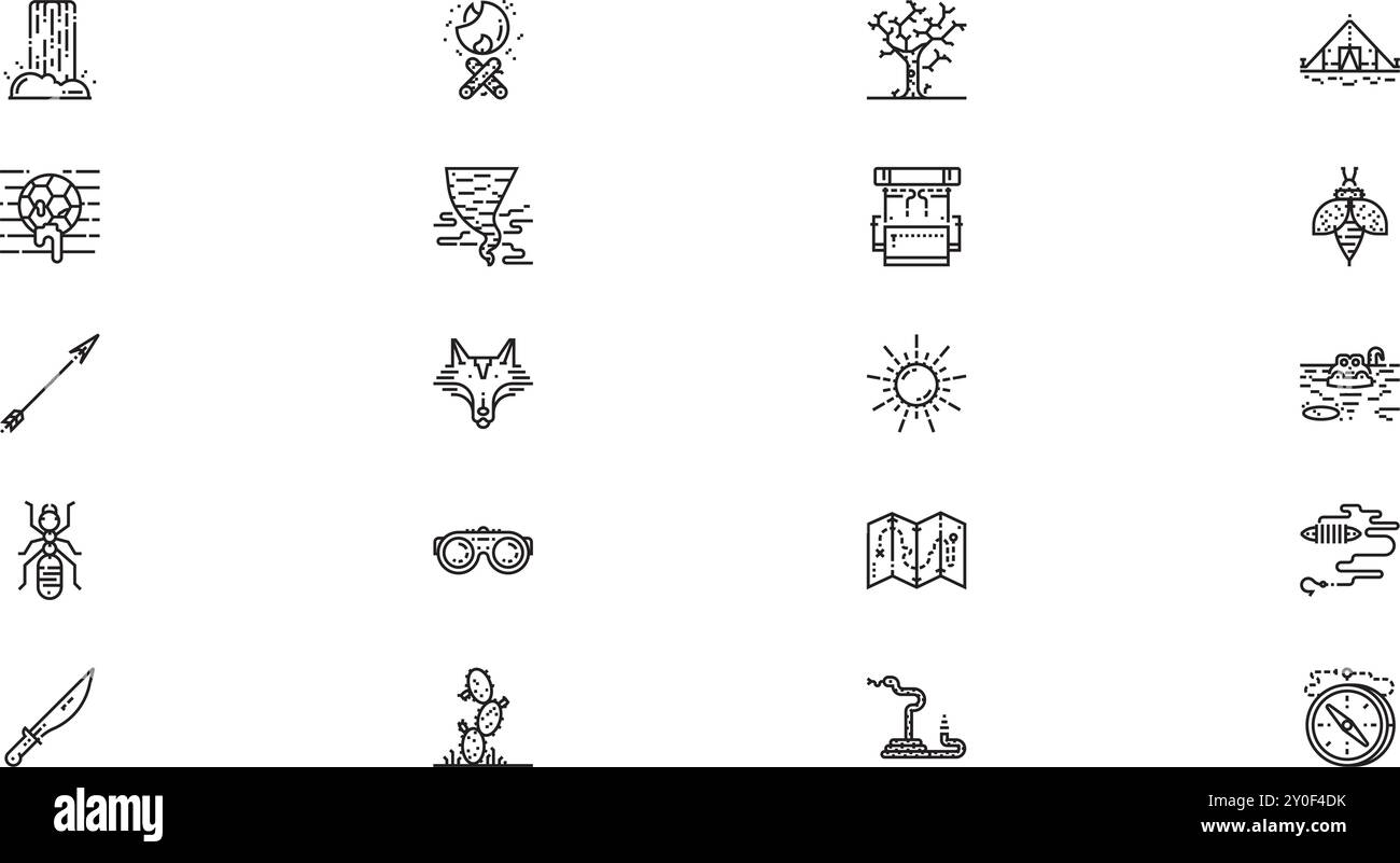 Icônes de la faune Collection d'icônes vectorielles de haute qualité avec contour modifiable. Idéal pour les projets professionnels et créatifs. Illustration de Vecteur