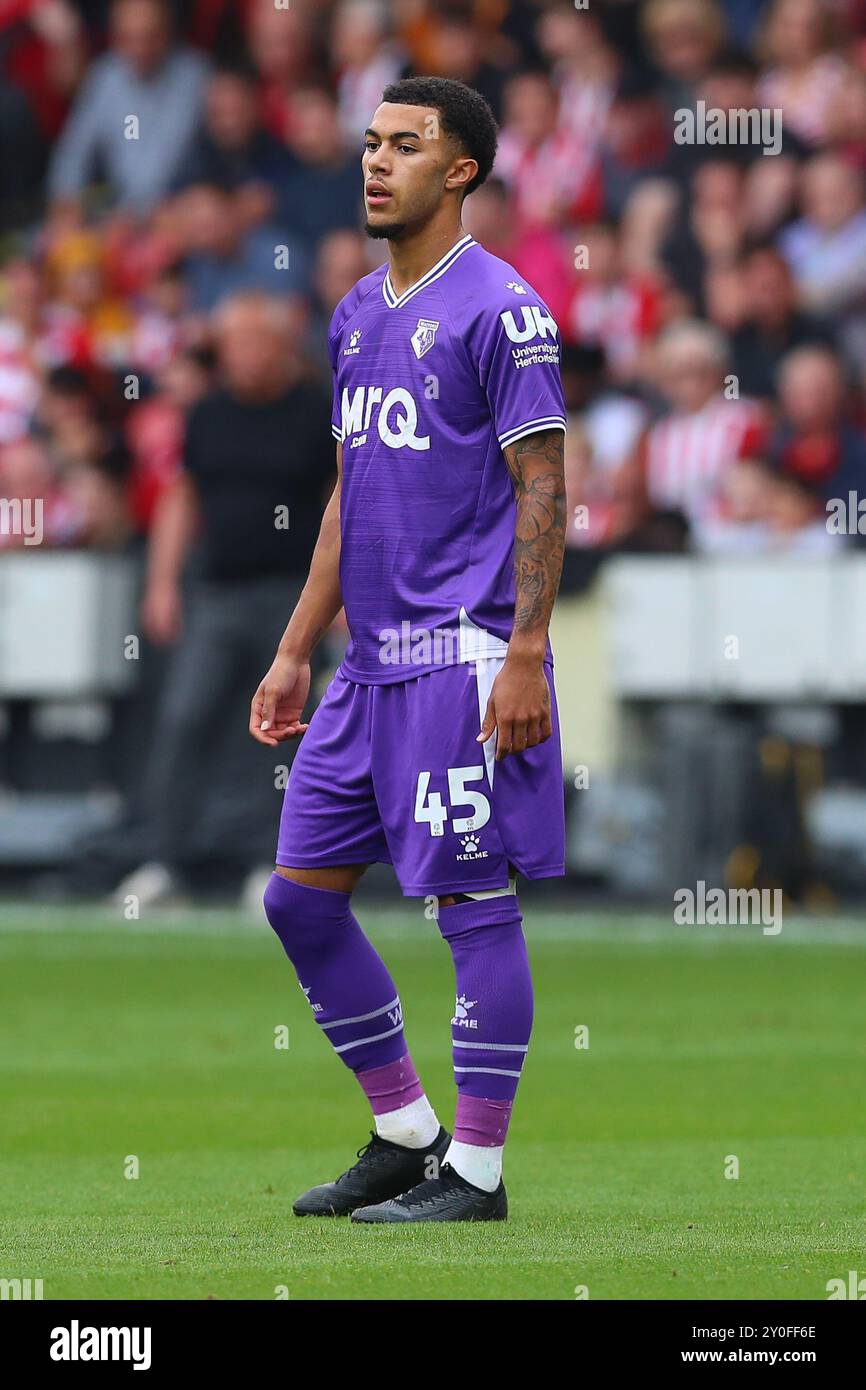 Ryan Andrews de Watford lors du Sheffield United FC vs Watford FC Sky Bet EFL Championship match à Bramall Lane, Sheffield, Angleterre, Royaume-Uni le 1er septembre 2024 Banque D'Images