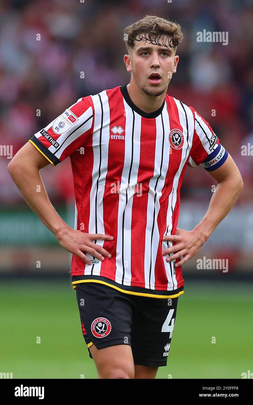 Ollie Arblaster de Sheffield United lors du Sheffield United FC vs Watford FC SKY Bet EFL Championship match à Bramall Lane, Sheffield, Angleterre, Royaume-Uni le 1er septembre 2024 Banque D'Images