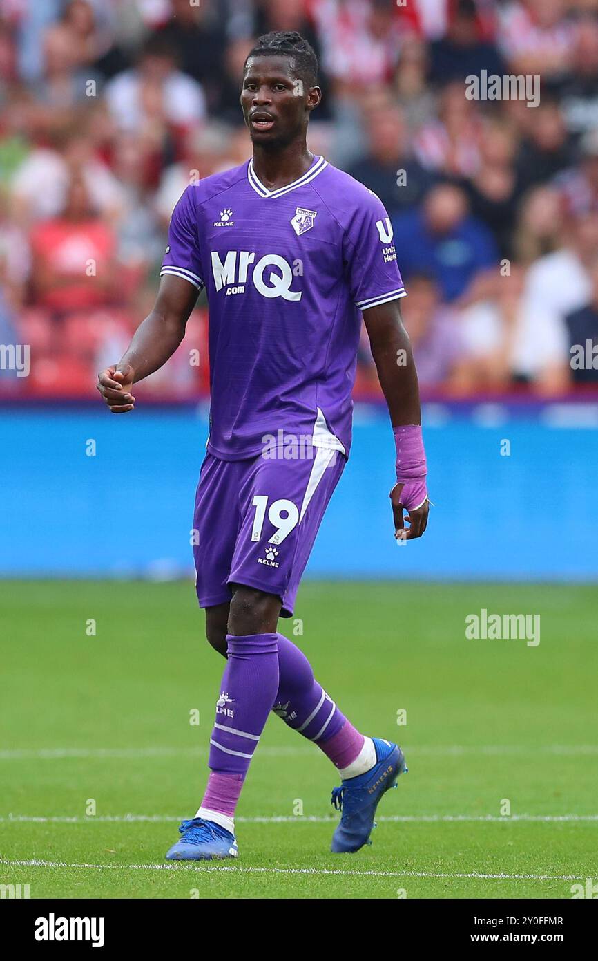 Vakoun Bayo de Watford lors du Sheffield United FC vs Watford FC SKY Bet EFL Championship match à Bramall Lane, Sheffield, Angleterre, Royaume-Uni le 1er septembre 2024 Banque D'Images