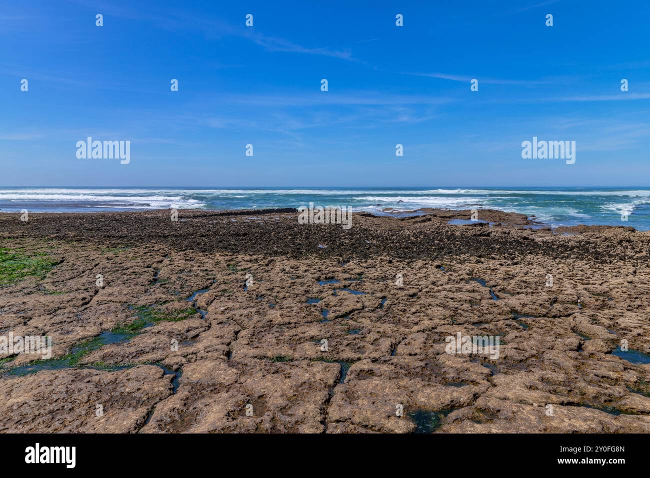 Plage de Praia do sul, Ericeira, Sintra, Côte de Lisbonne, Portugal Banque D'Images