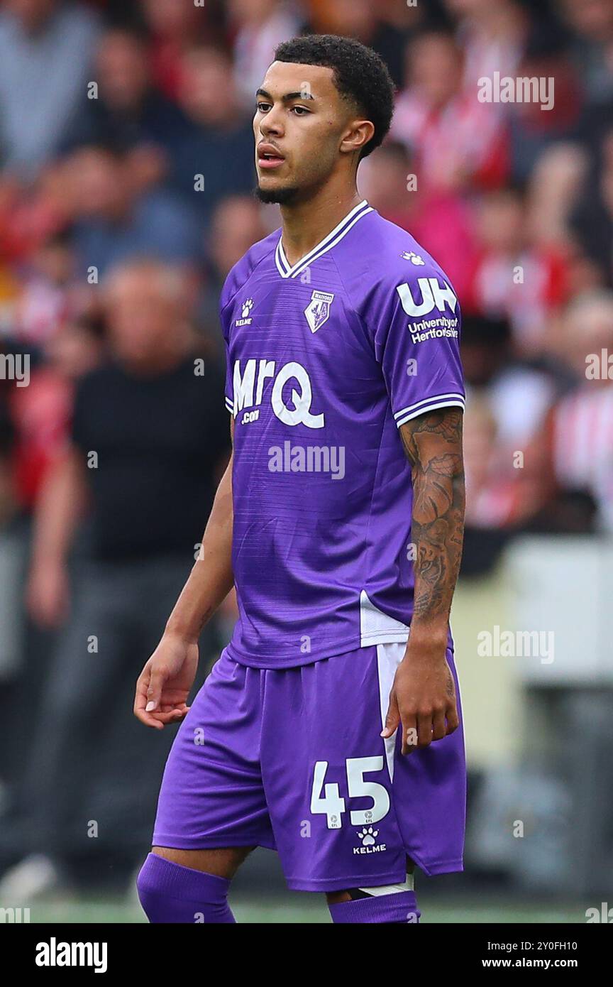 Ryan Andrews de Watford lors du Sheffield United FC vs Watford FC Sky Bet EFL Championship match à Bramall Lane, Sheffield, Angleterre, Royaume-Uni le 1er septembre 2024 Banque D'Images