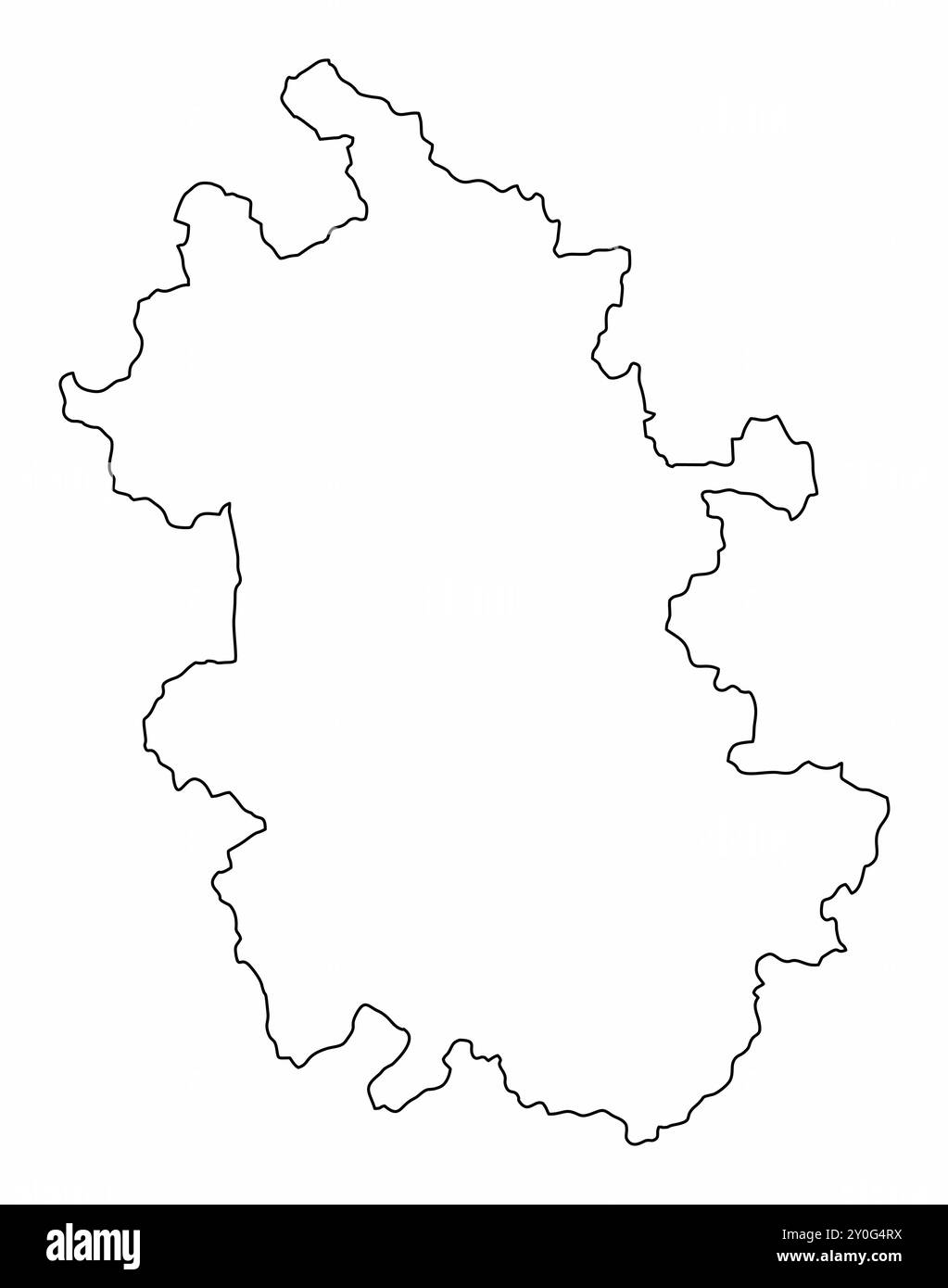 Carte de contour de la province d'Anhui isolée sur fond blanc, Chine Illustration de Vecteur