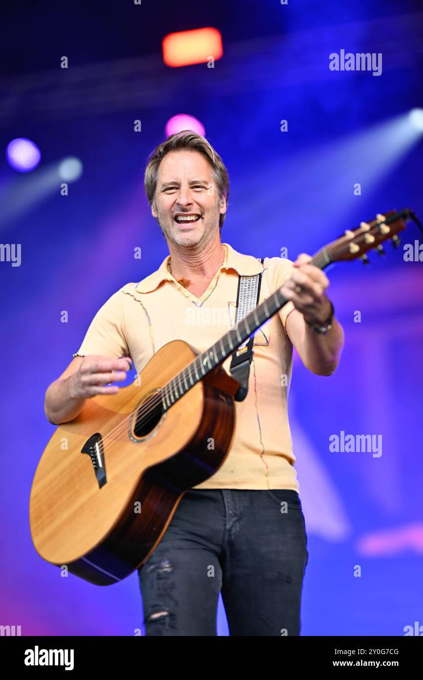 Derby, Royaume-Uni 30 août 2024. Jason Donovan performance et Derby Live Ultimate 80s concert. Photo : Chesney Hawkes. Crédit : Mark Dunn/Alamy Live News. Banque D'Images