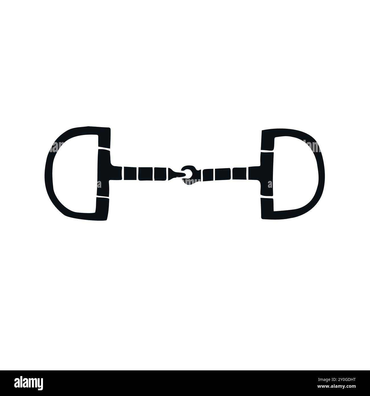 Bit équestre de cheval dessiné à la main de vecteur Illustration de Vecteur