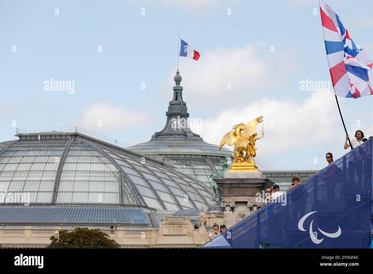 Paris, le 2 septembre 2024 - lors de la course du para Triathlon pour les jeux paralympiques d'été Paris 2024 Banque D'Images