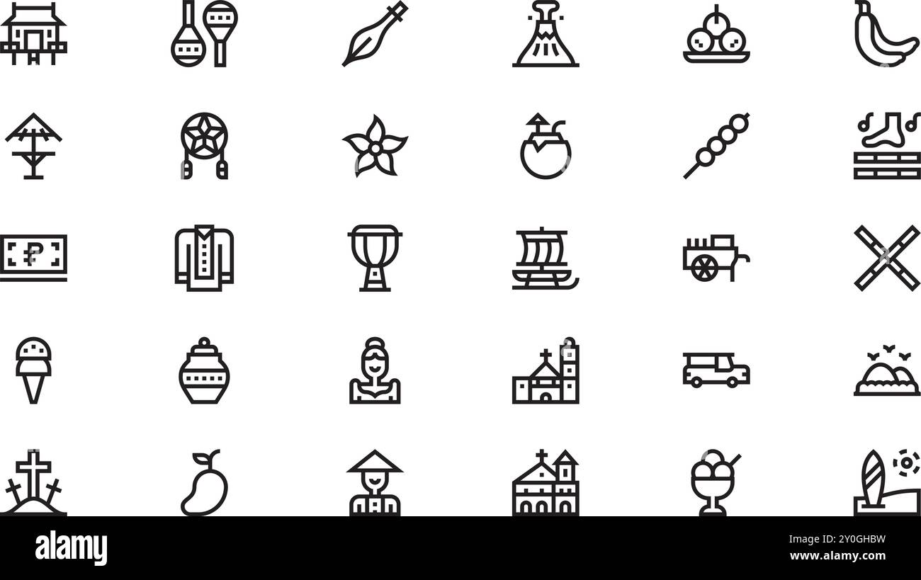 Icônes Philippines Collection d'icônes vectorielles de haute qualité avec un trait modifiable. Idéal pour les projets professionnels et créatifs. Illustration de Vecteur