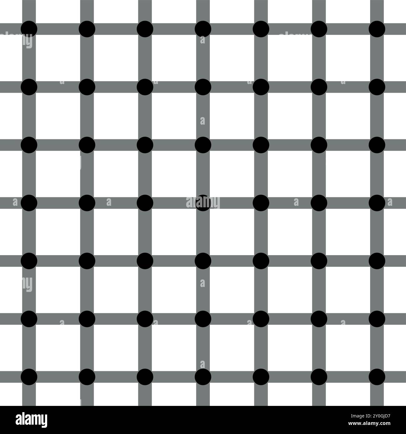 Fond blanc avec des points noirs sur les lignes grises de la grille créant une illusion scintillante Illustration de Vecteur