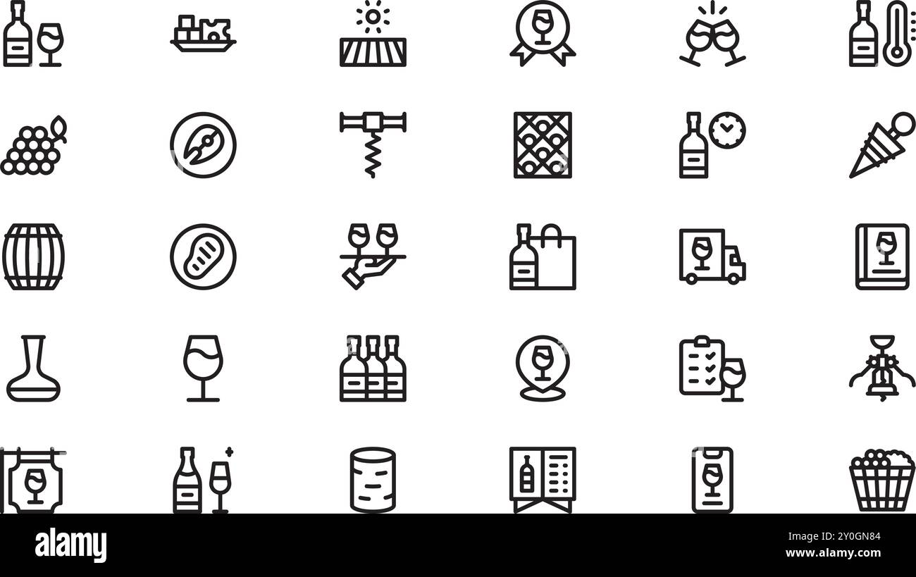 Icônes de vin Collection d'icônes vectorielles de haute qualité avec trait modifiable. Idéal pour les projets professionnels et créatifs. Illustration de Vecteur Icônes de vin Collection d'icônes vectorielles de haute qualité avec trait modifiable. Idéal pour les projets professionnels et créatifs. Illustration de Vecteur