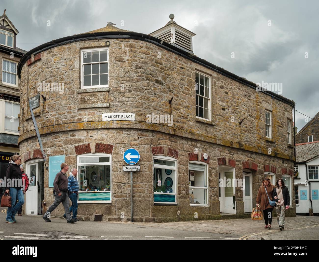L'historique Market House dans le centre-ville de St Ives en Cornouailles. Banque D'Images