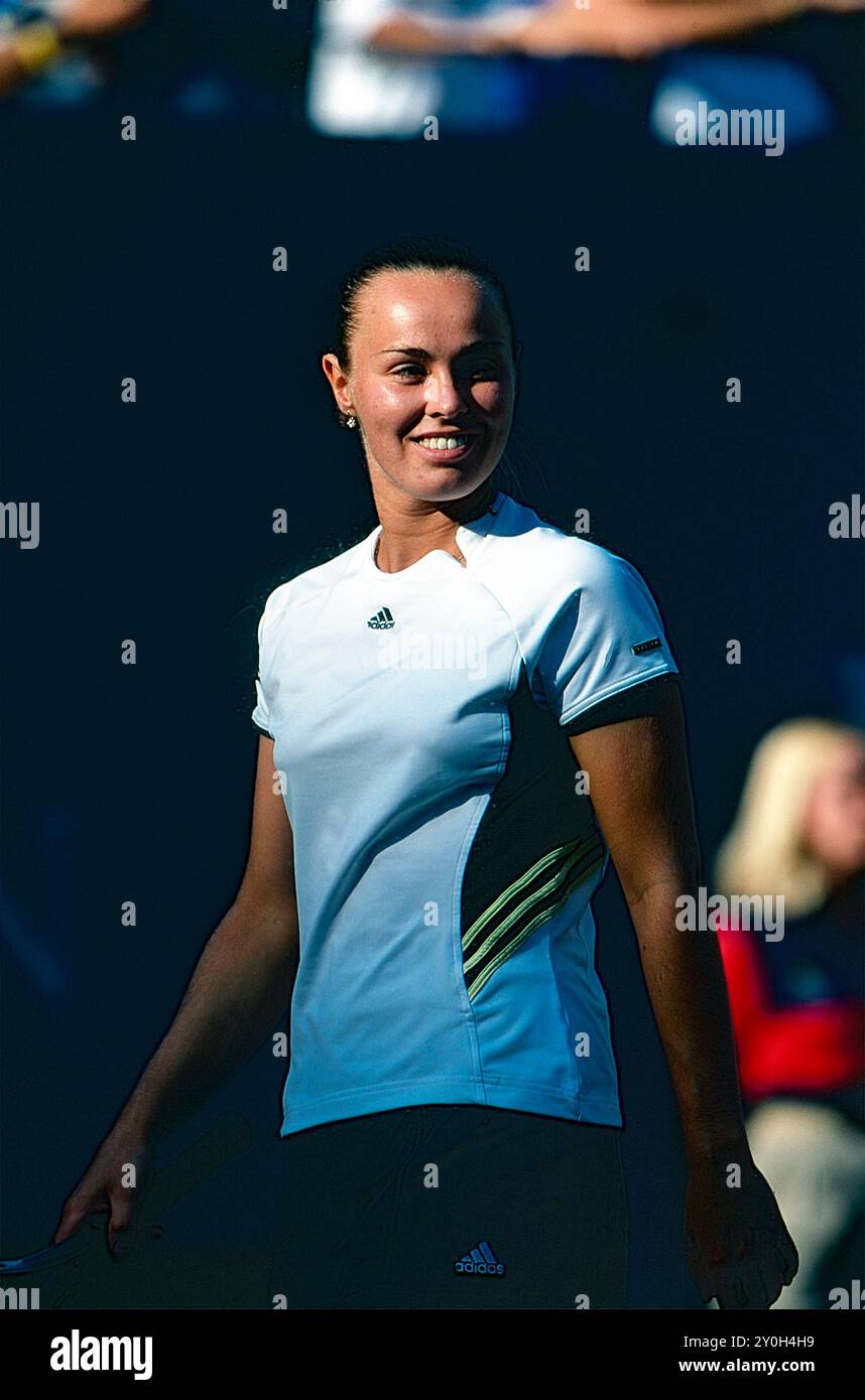 Martina Hingis (sui) à l'US Open 1999. Banque D'Images