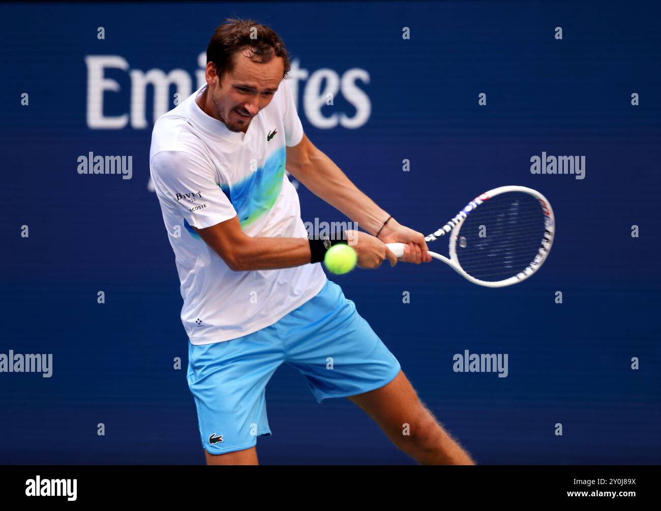 Flushing Meadows, États-Unis. 02 septembre 2024. 02 septembre 2024, Flushing Meadows, US Open : Daniil Medvedev lors de sa quatrième victoire contre Nuno Borges à l'US Open aujourd'hui. Crédit : Adam Stoltman/Alamy Live News Banque D'Images