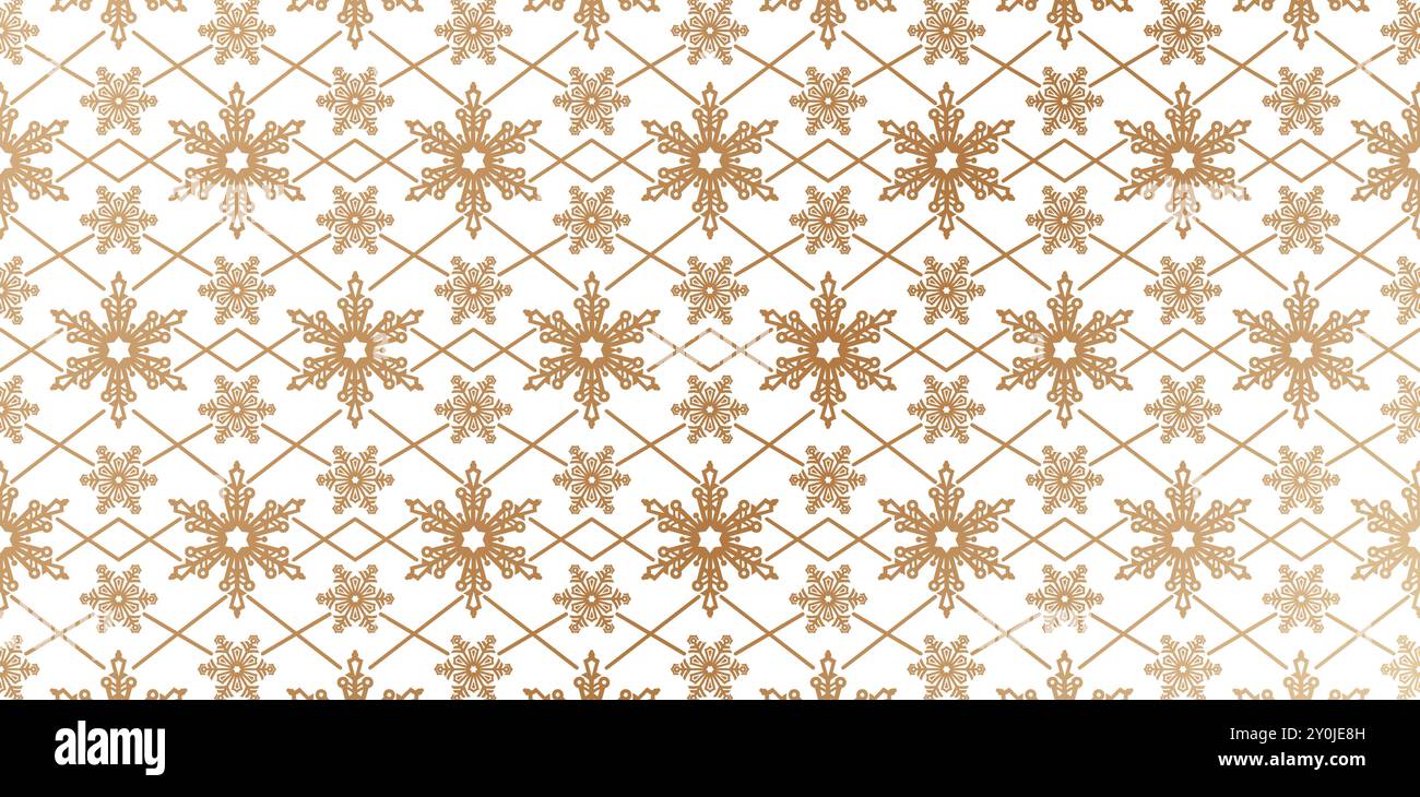 ornement de motif de flocon de neige couleur dorée fond blanc isolé pour papier peint la chambre à coucher, remplissages à motifs, pages web, textures de surface, couverture de livre Illustration de Vecteur