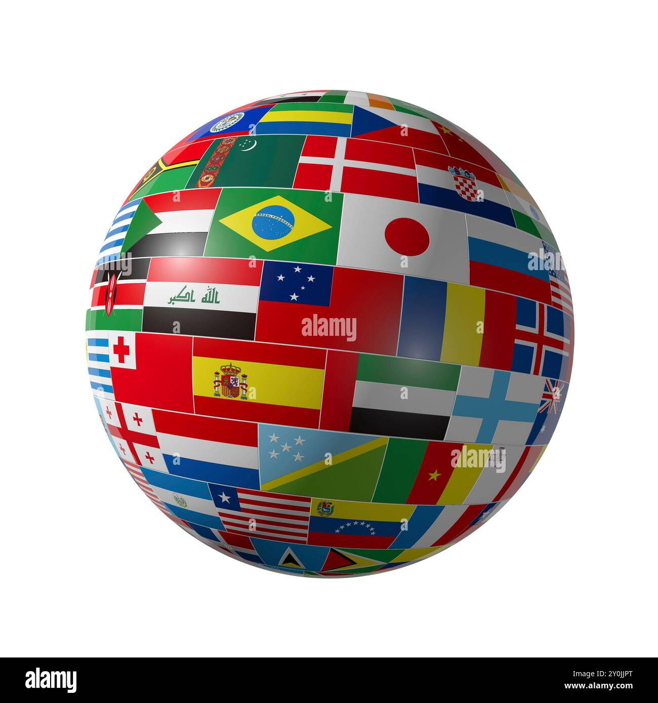 Globe de drapeaux nationaux Banque D'Images
