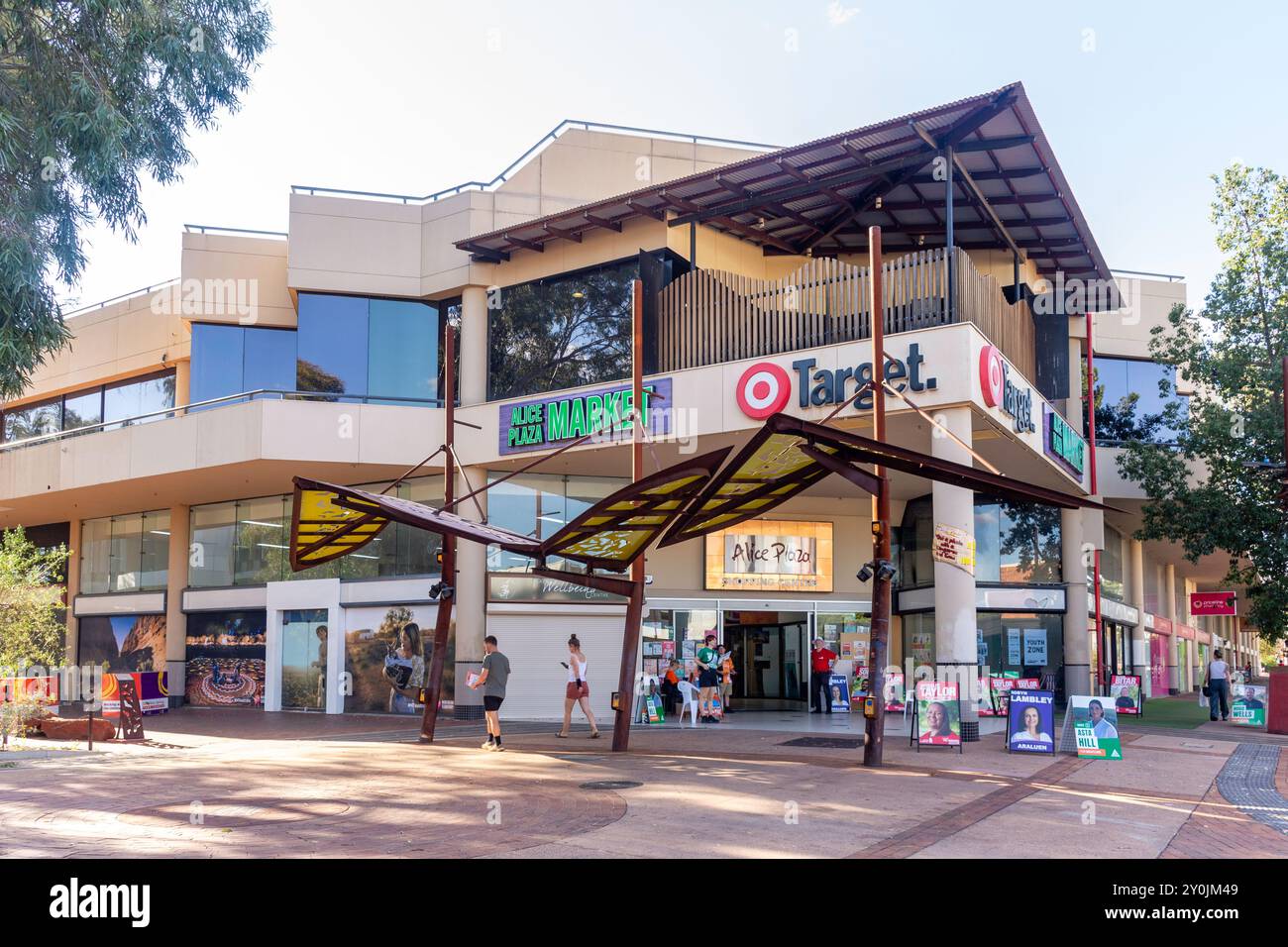 Centre commercial Alice Plaza, Parsons Street, Alice Springs, territoire du Nord, Australie Banque D'Images