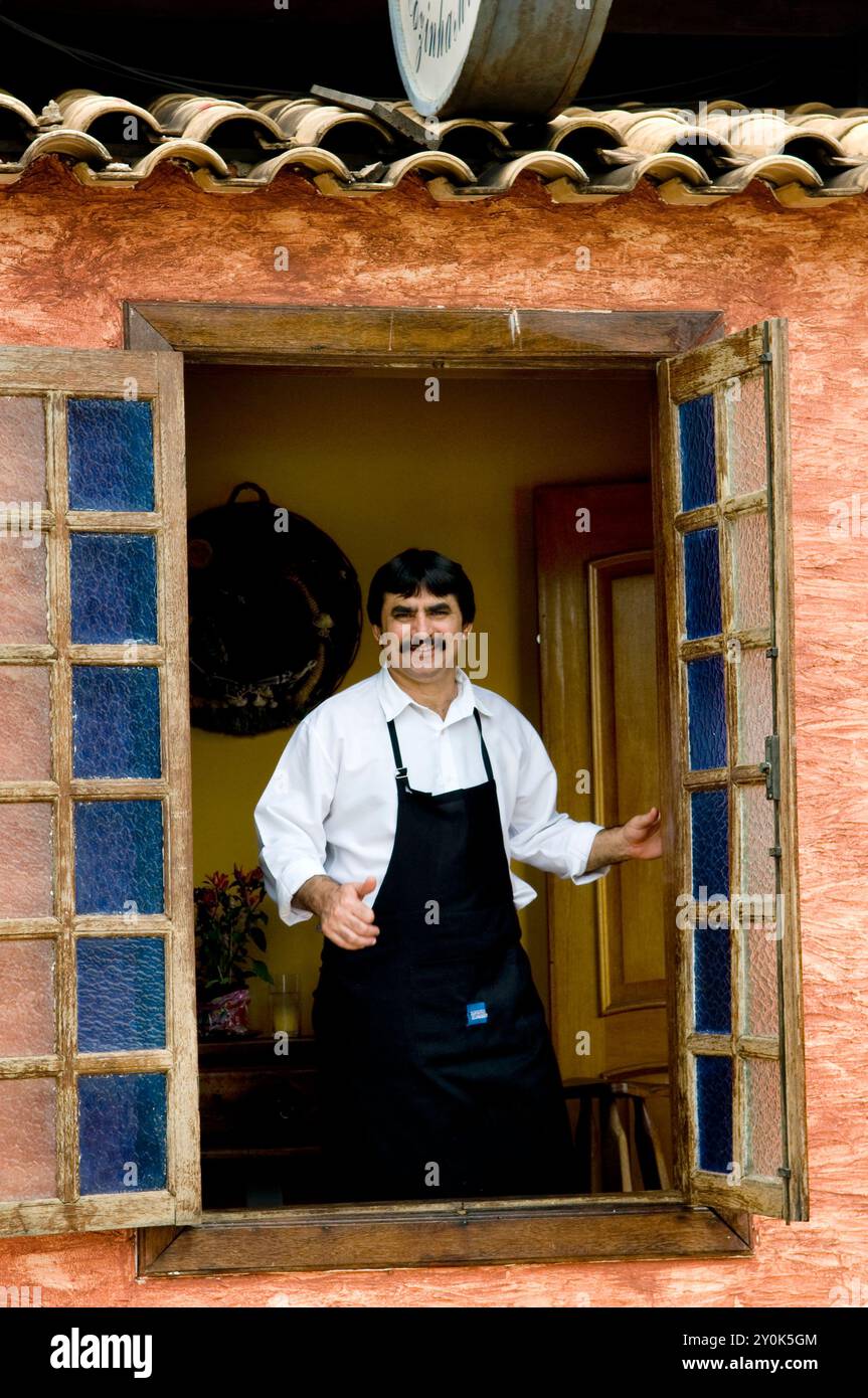 Portrait d'un brésilien pris dans un restaurant à Brasilia, Brésil Banque D'Images