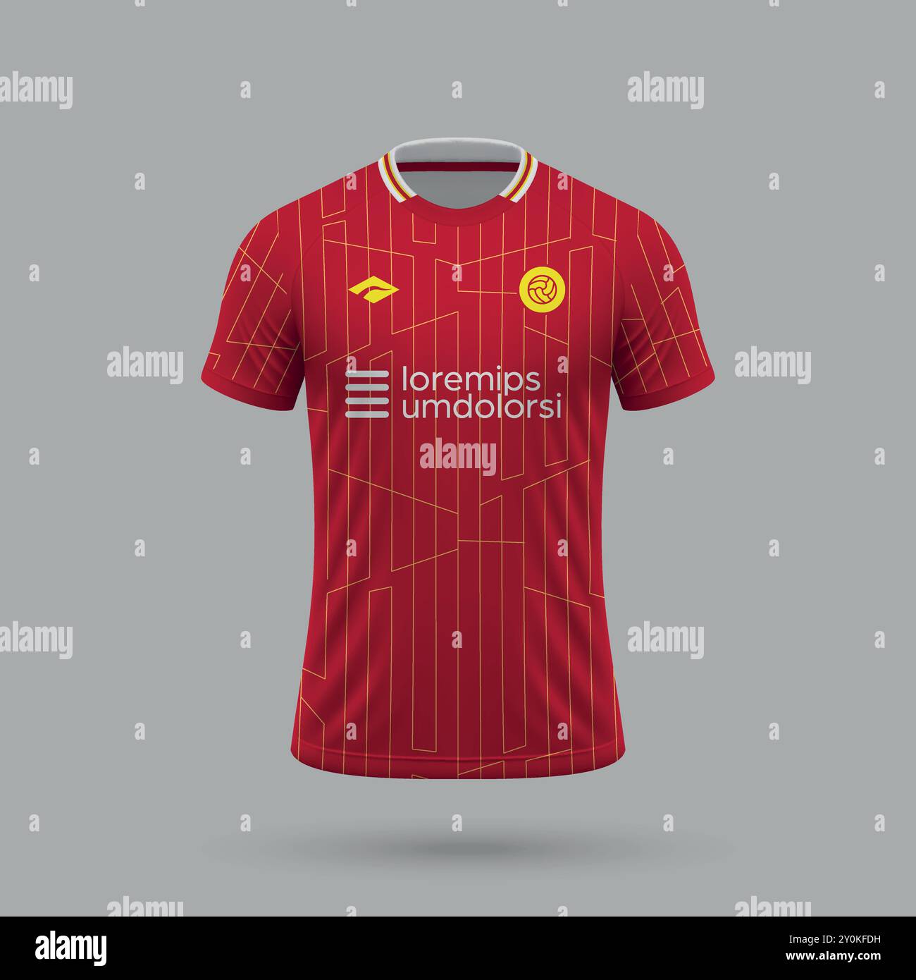 Maillot de football 3d réaliste dans le style Liverpool, modèle de maillot de football Illustration de Vecteur