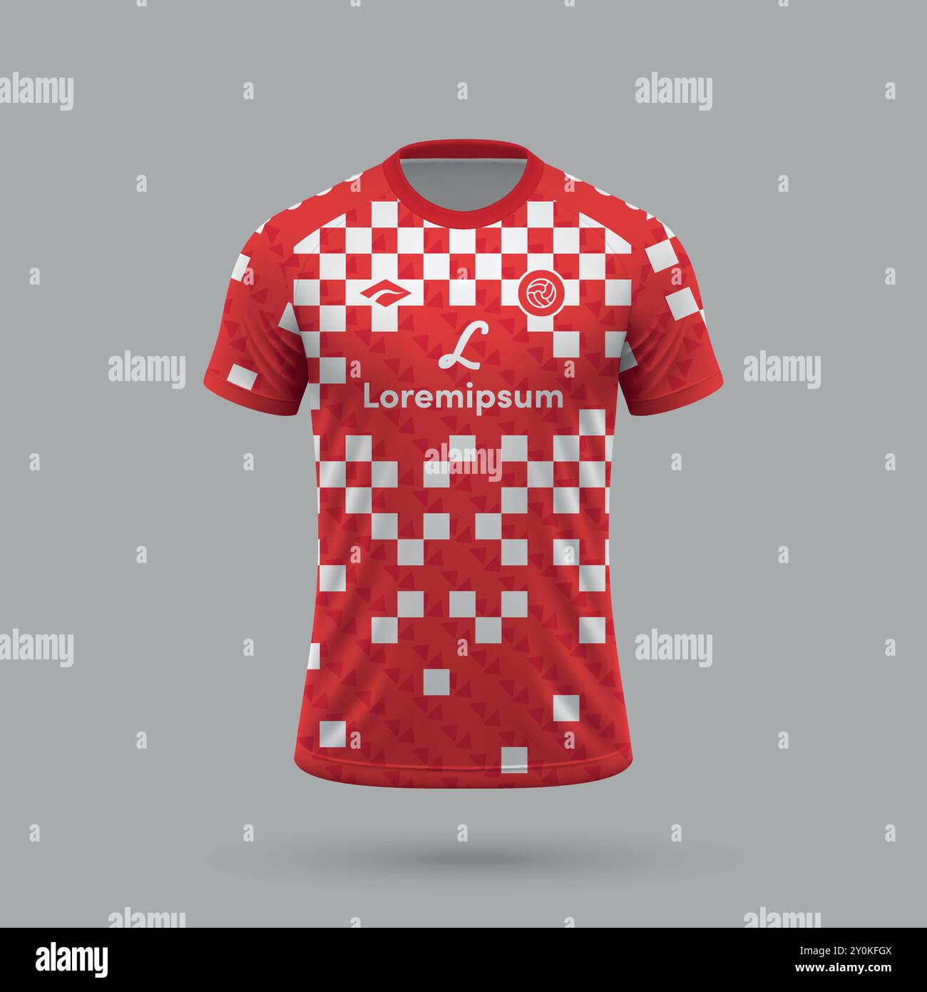 Maillot de football 3d réaliste dans le style Mainz, modèle de maillot de football Illustration de Vecteur