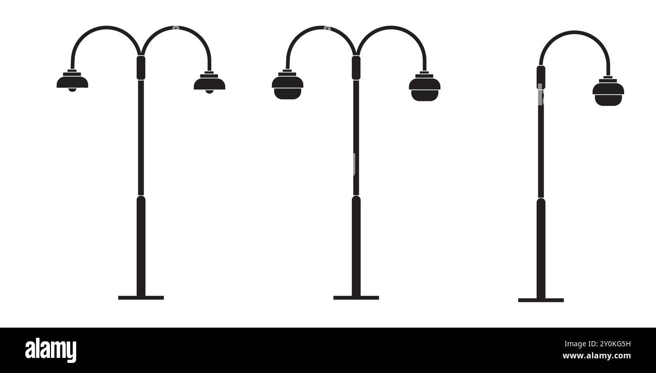 Icône de ligne de réverbère. Ville et rue, lampadaire. Illustration de Vecteur