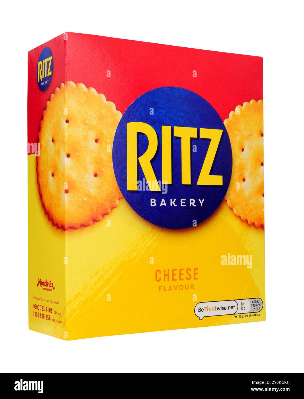 Craquelins salés aromatisés au fromage Ritz Bakery dans un paquet de 200 g. Banque D'Images