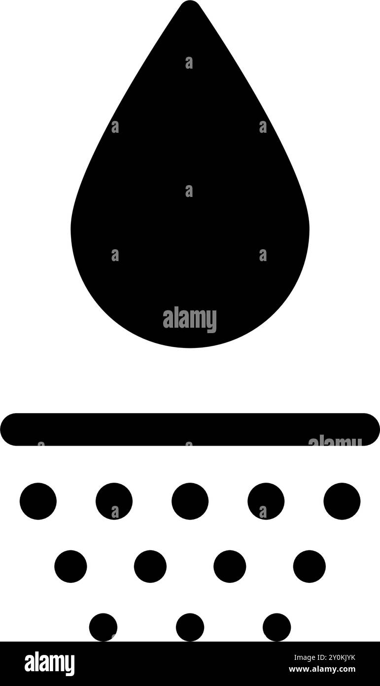 Icône absorbant l'eau. Symbole d'hydratation profonde de la peau. Effet soin du visage. Icône hydratante de la peau. Signe d'absorption de gouttes d'eau. Illustration vectorielle isolée sur Illustration de Vecteur